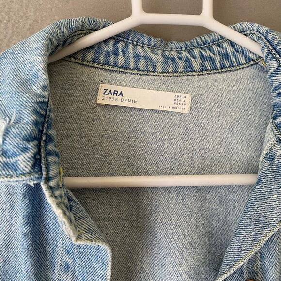 Zara sz S distressed‎ oversized jean jacket - Picture 4 of 7
